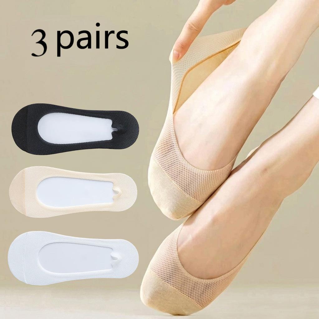 Invisibility Sock Loafer - 3Pairs,Women Invisible No Show Socks,Silicone Non