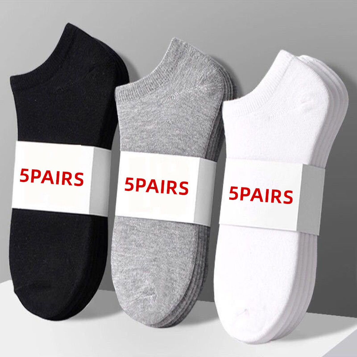 5 Pairs Unisex Casual Plain Co - No Show Sock Women ulasan dan harga