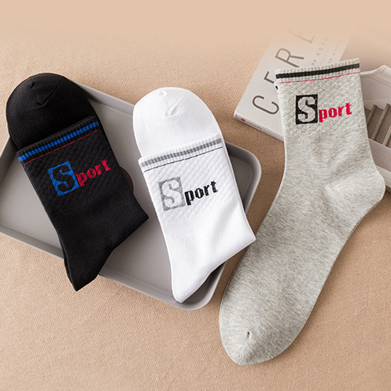 3 Pairs/Pack Big Large Socks E - Cotton Crew Sock Pack ulasan dan harga