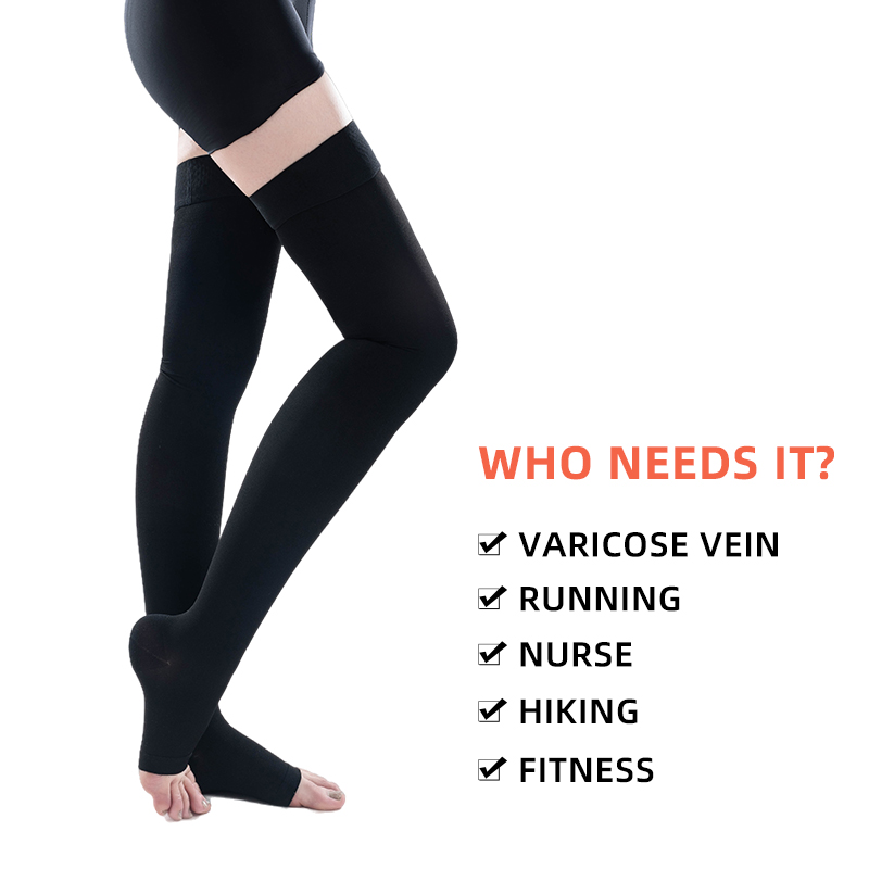 1Pair Thigh High Open Toe Medi - Compression Sock Medical ulasan dan harga