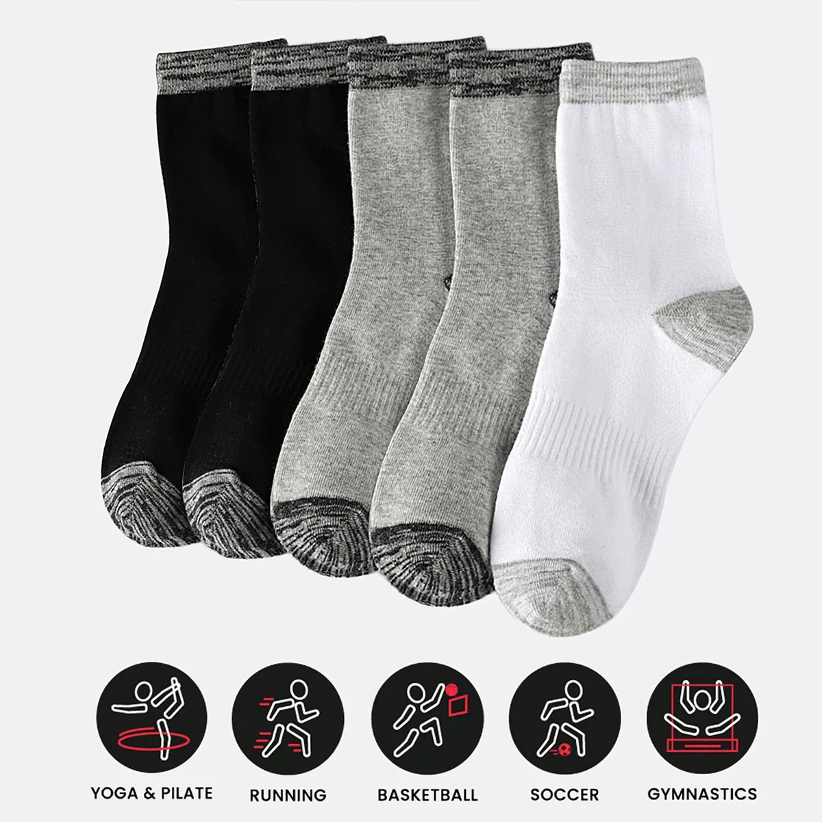 1/5 Pairs Men's Athletic Socks - Athletic Sock Cushion ulasan dan harga