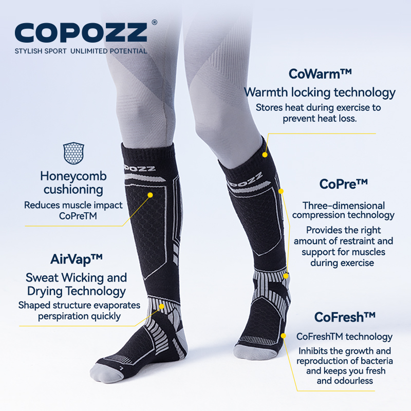COPOZZ New Winter Ski Socks Me - Wool Hiking Sock ulasan dan harga