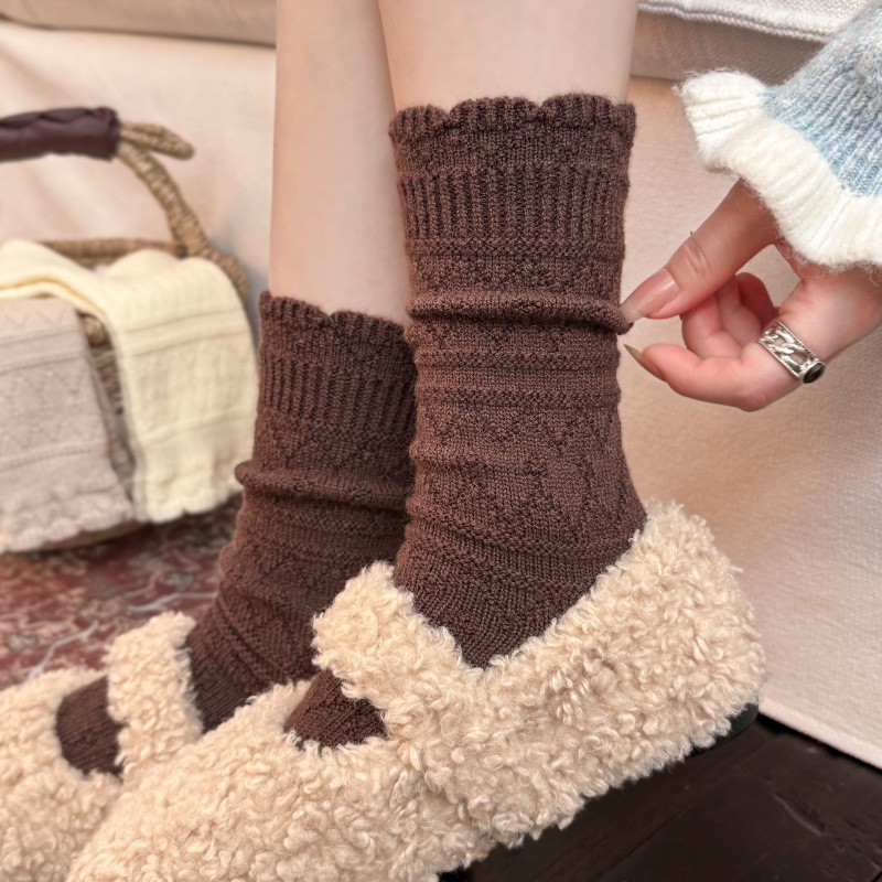 1 Pair Milky White Lace Trim M - Boot Sock Slouchy ulasan dan harga
