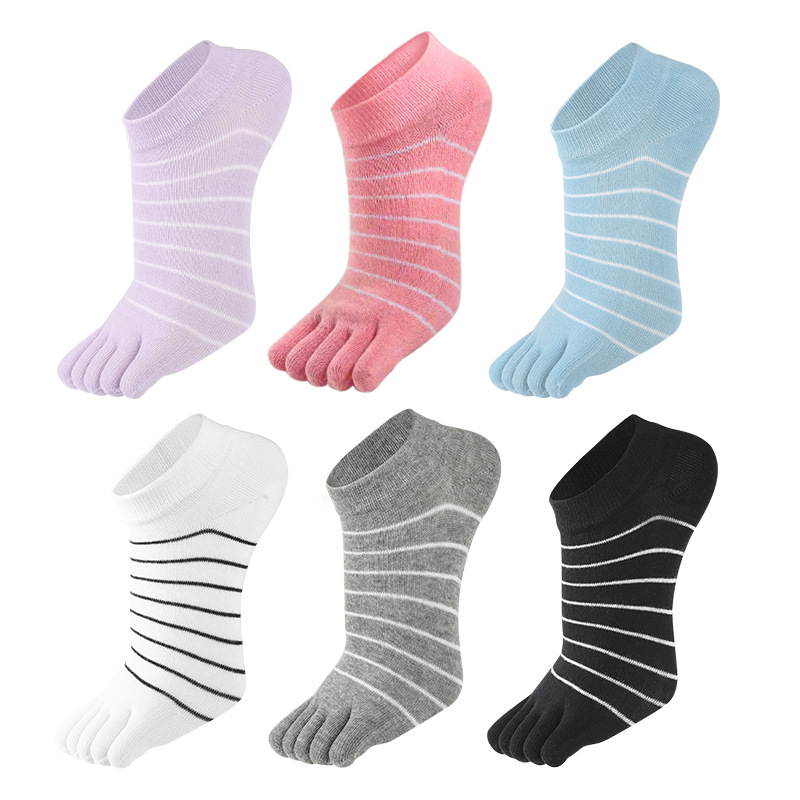 1/5 Pairs Women Striped Five T - Ankle Sock Low Cut ulasan dan harga