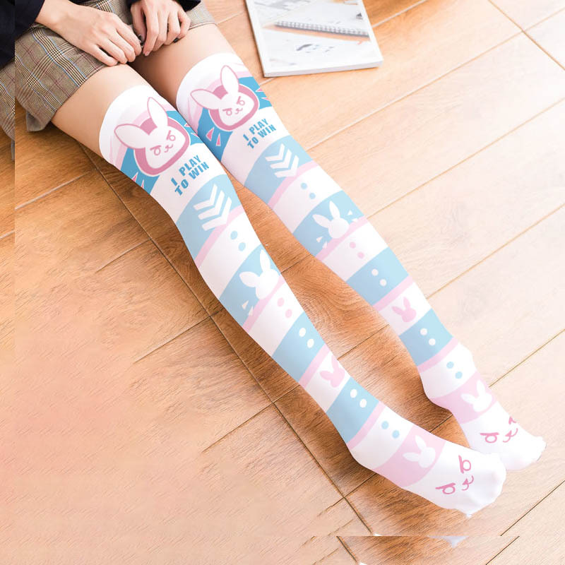 Game OW D.Va Cartoon Printed K - Silk Sock Bamboo ulasan dan harga