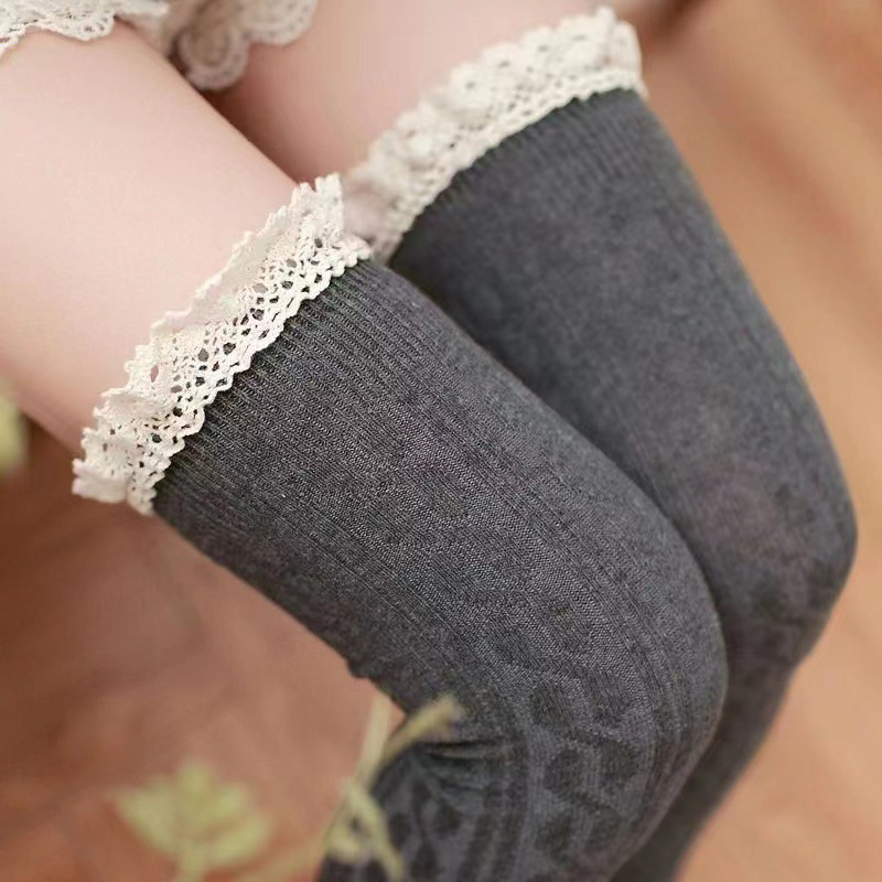 1pair Sexy Lace Up Long Knee S - Knee High Sock Women ulasan dan harga