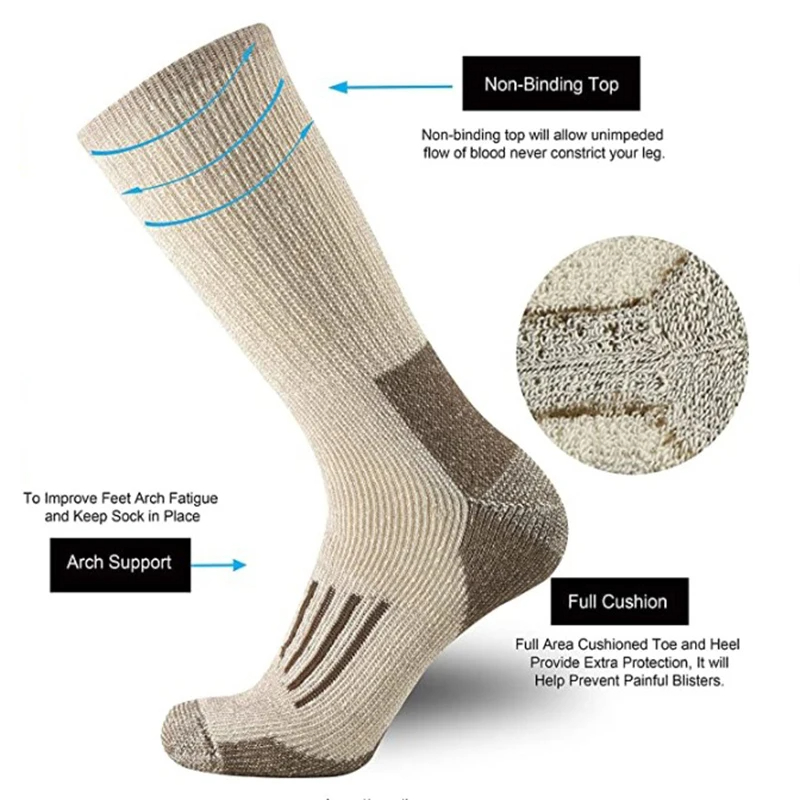 80% Wool Socks Warm Thicken Hi - Wool Hiking Sock ulasan dan harga