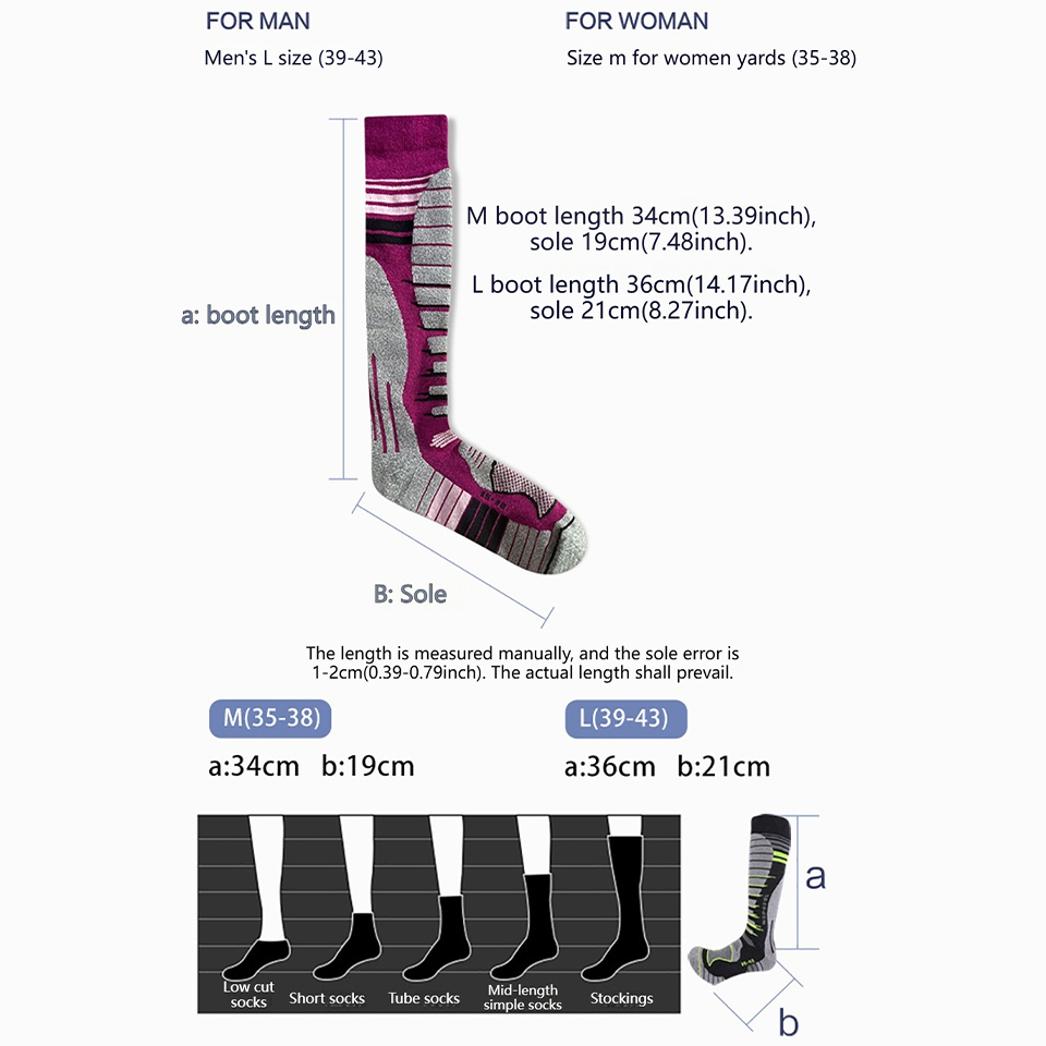 GTUBIKE 1 Pair New Merino Wool - Wool Hiking Sock ulasan dan harga