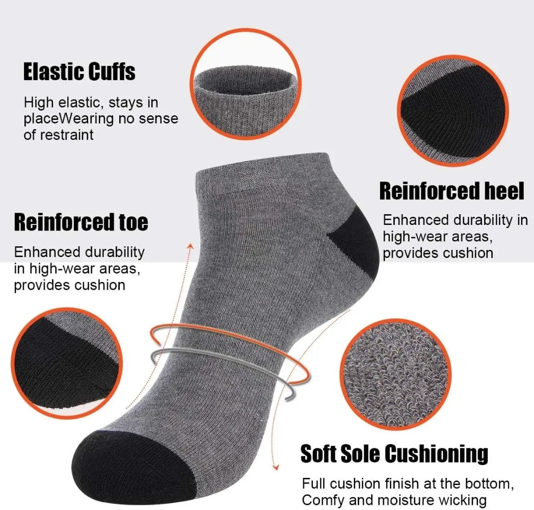 1-10Pairs Breathable Mens Summ - Ankle Sock Low Cut ulasan dan harga