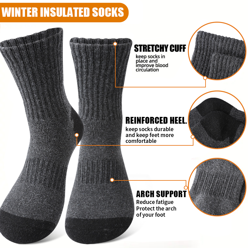 4Pairs Men's Mid-Calf Thick Wo - Wool Hiking Sock ulasan dan harga