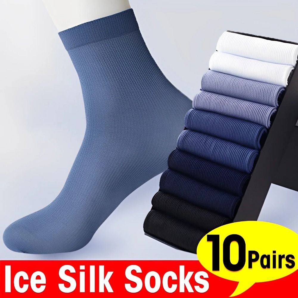 10Pairs Fashion Breathable Men - Silk Sock Bamboo ulasan dan harga