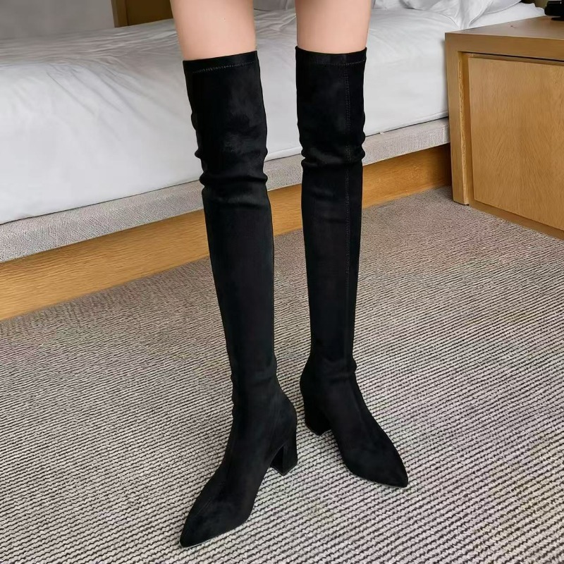 Sexy Women's Boots Pointed Toe - Knee High Sock Women ulasan dan harga
