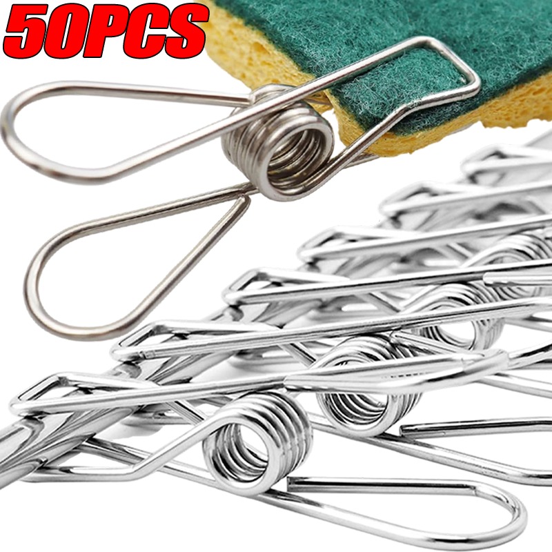 10/50PCS Stainless Steel Clips - Sock Organizer Tray ulasan dan harga