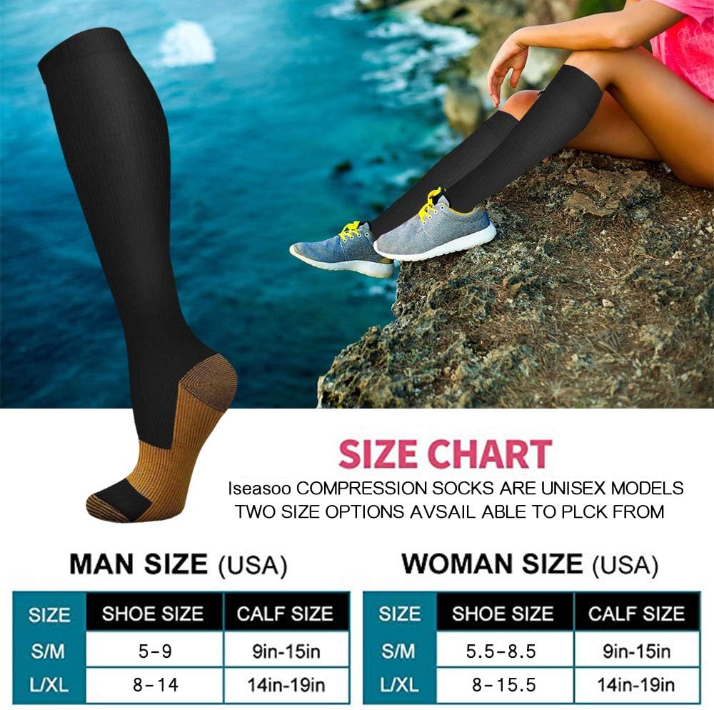 6 Pairs Solid Color Copper Com - Compression Sock Medical ulasan dan harga