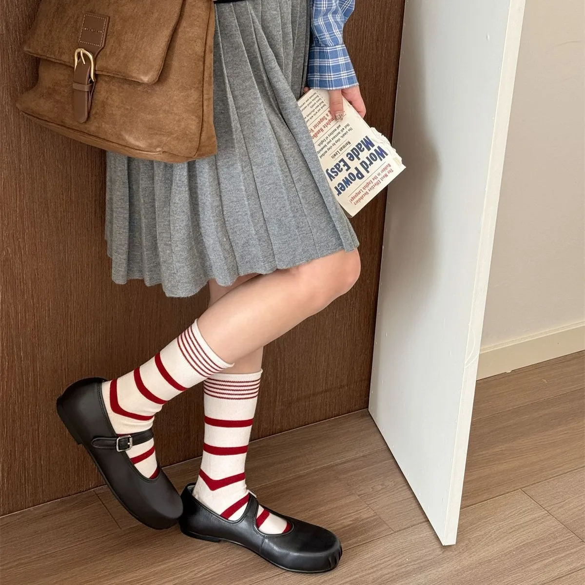 Korean Winter Striped Wool Sil - Silk Sock Bamboo ulasan dan harga