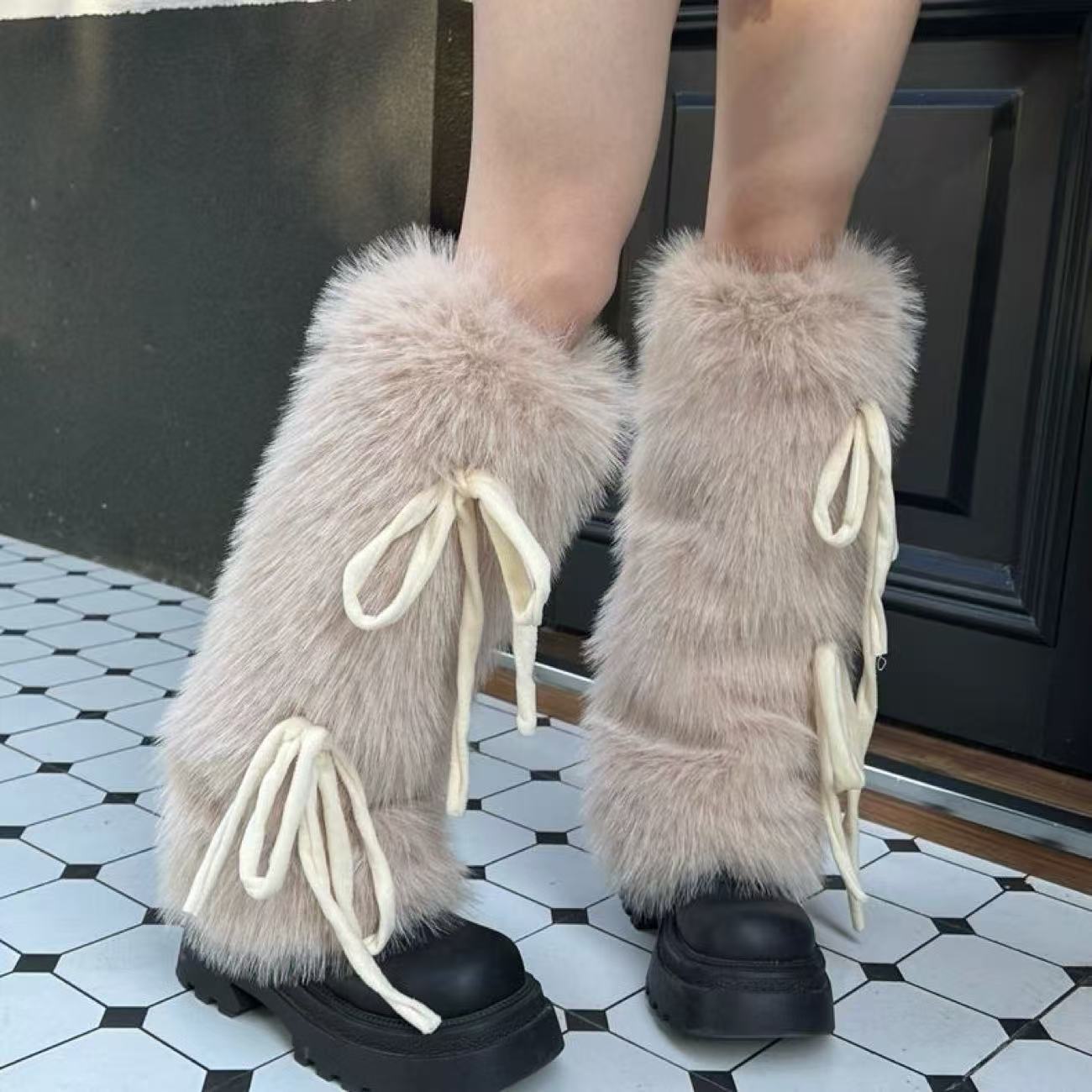 Faux Fur Leg Warmers for Women - Boot Sock Slouchy ulasan dan harga